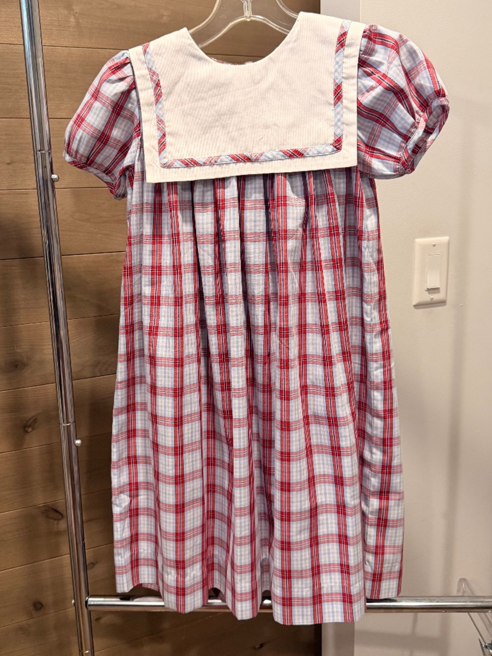 Shrimp & Grits Grill Classic Plaid Dress with Collar Detail Size 5